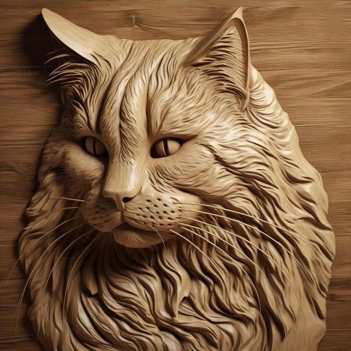 Nature and animals (st Siberian cat 4, NATURE_4800) 3D models for cnc